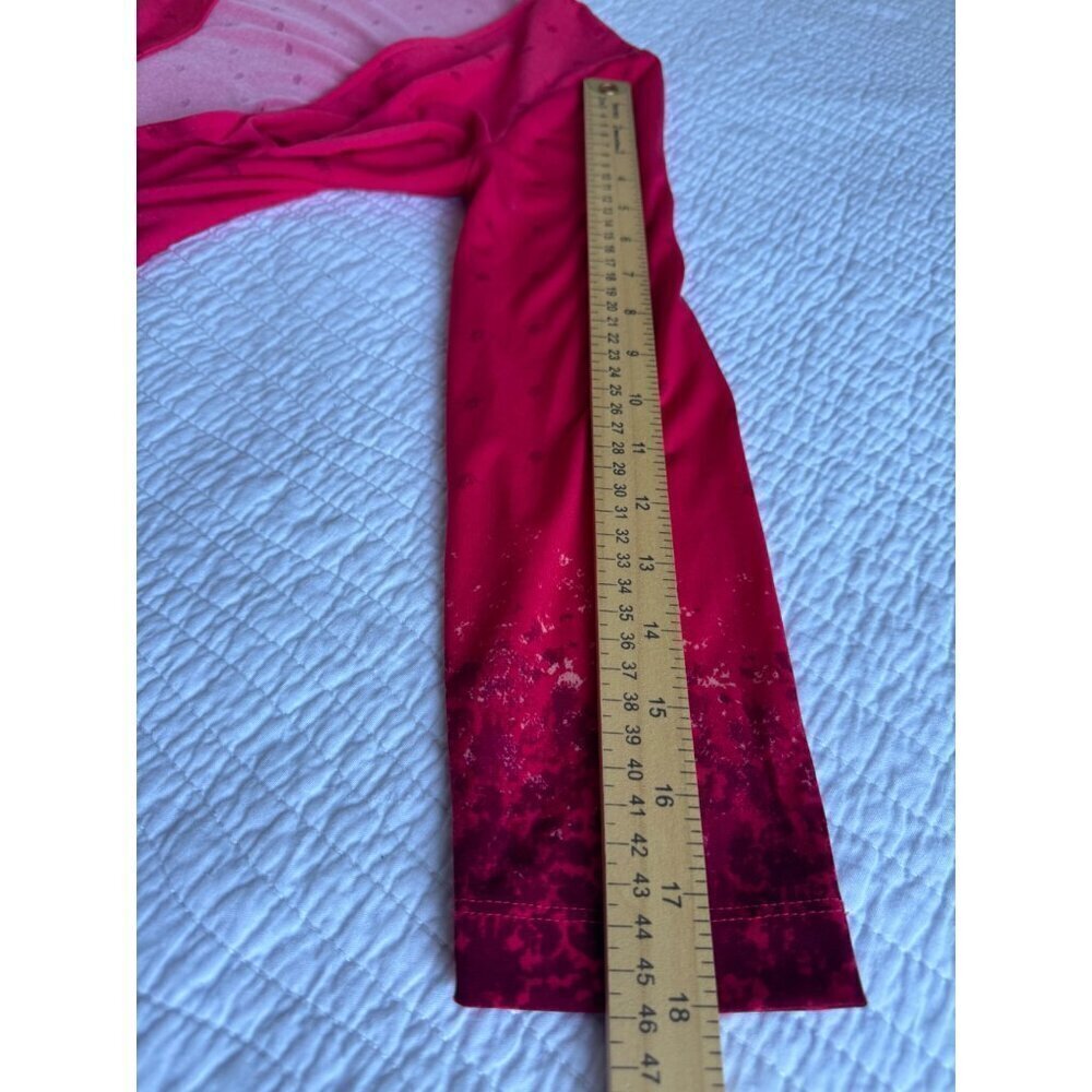 BCBGMAXAZRIA Adele Wrap Midi Dress V-Neck Size XS Lipstick Red Retro - Picture 5 of 12